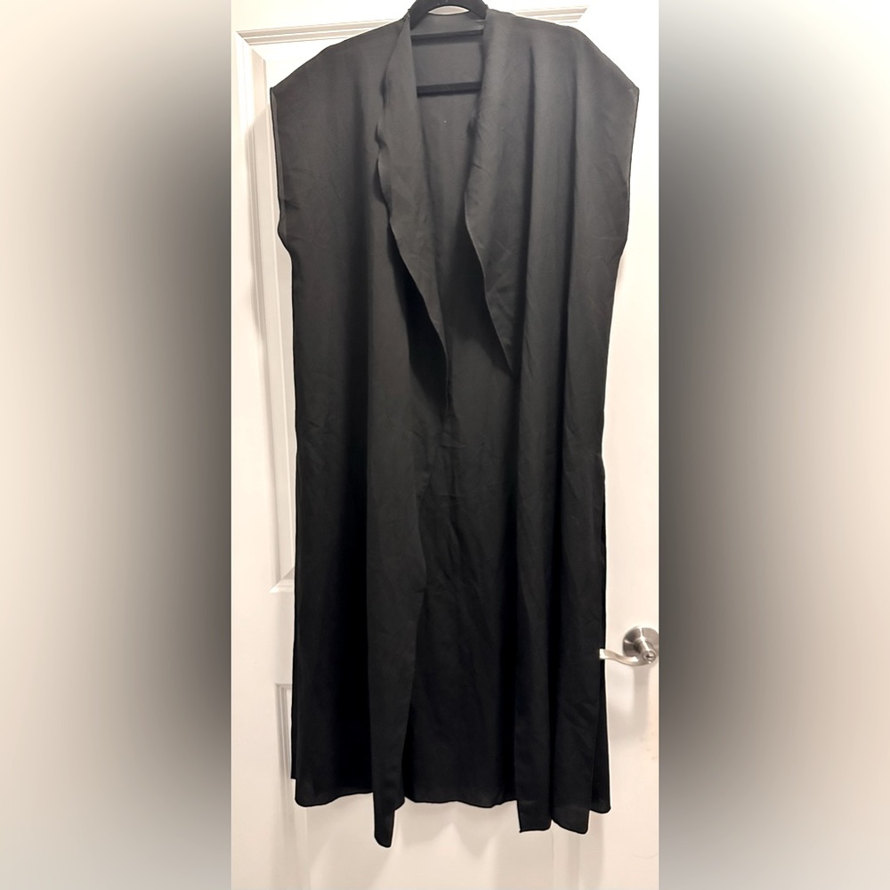 Black sleeveless kimono beach cover up